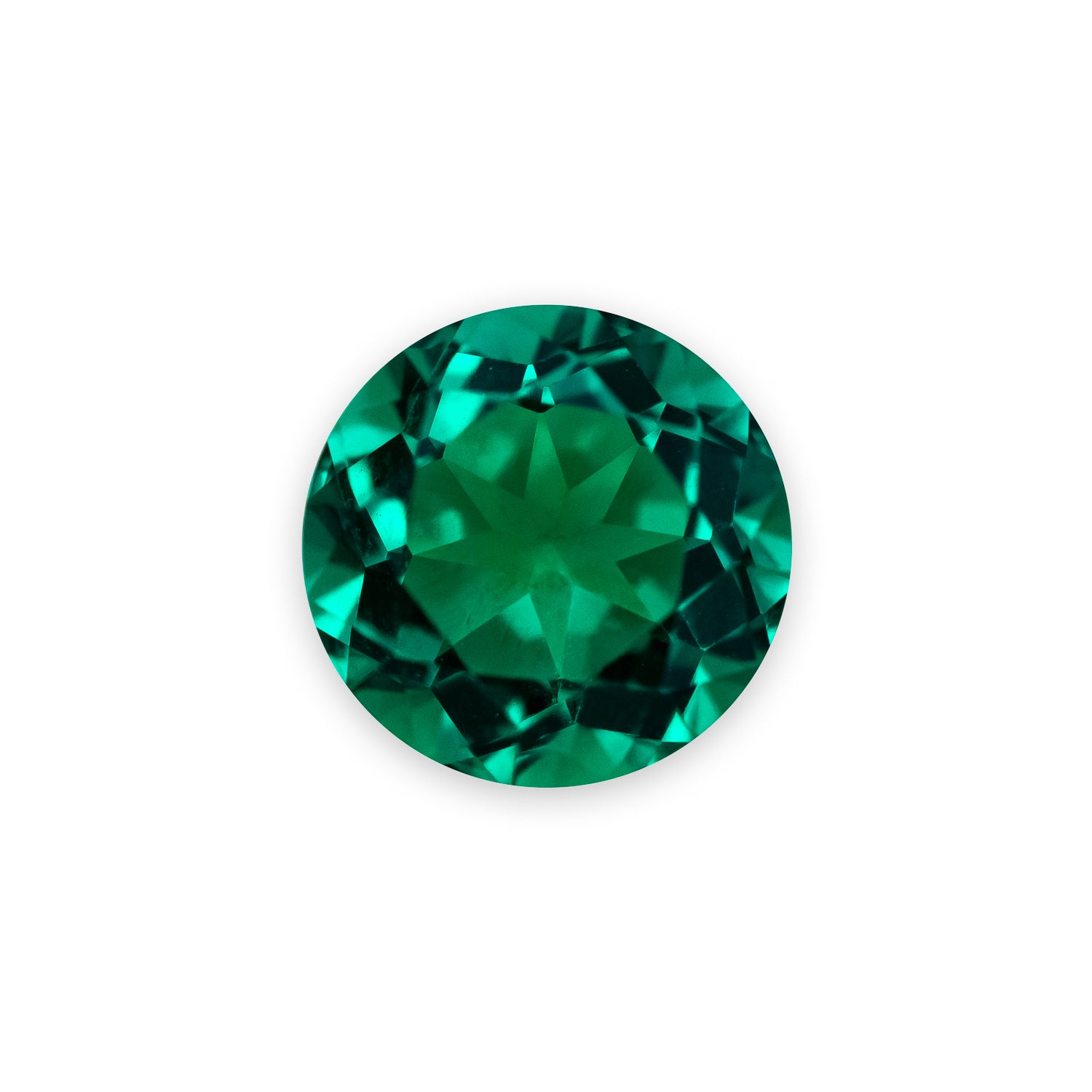 Round Cut Light Lab-Grown Emerald