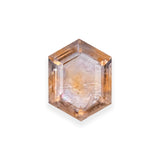 1.32ct 7.8x6.0x2.7mm HEXAGON TABLET CUT PEACH SAPPHIRE-Staghead Designs