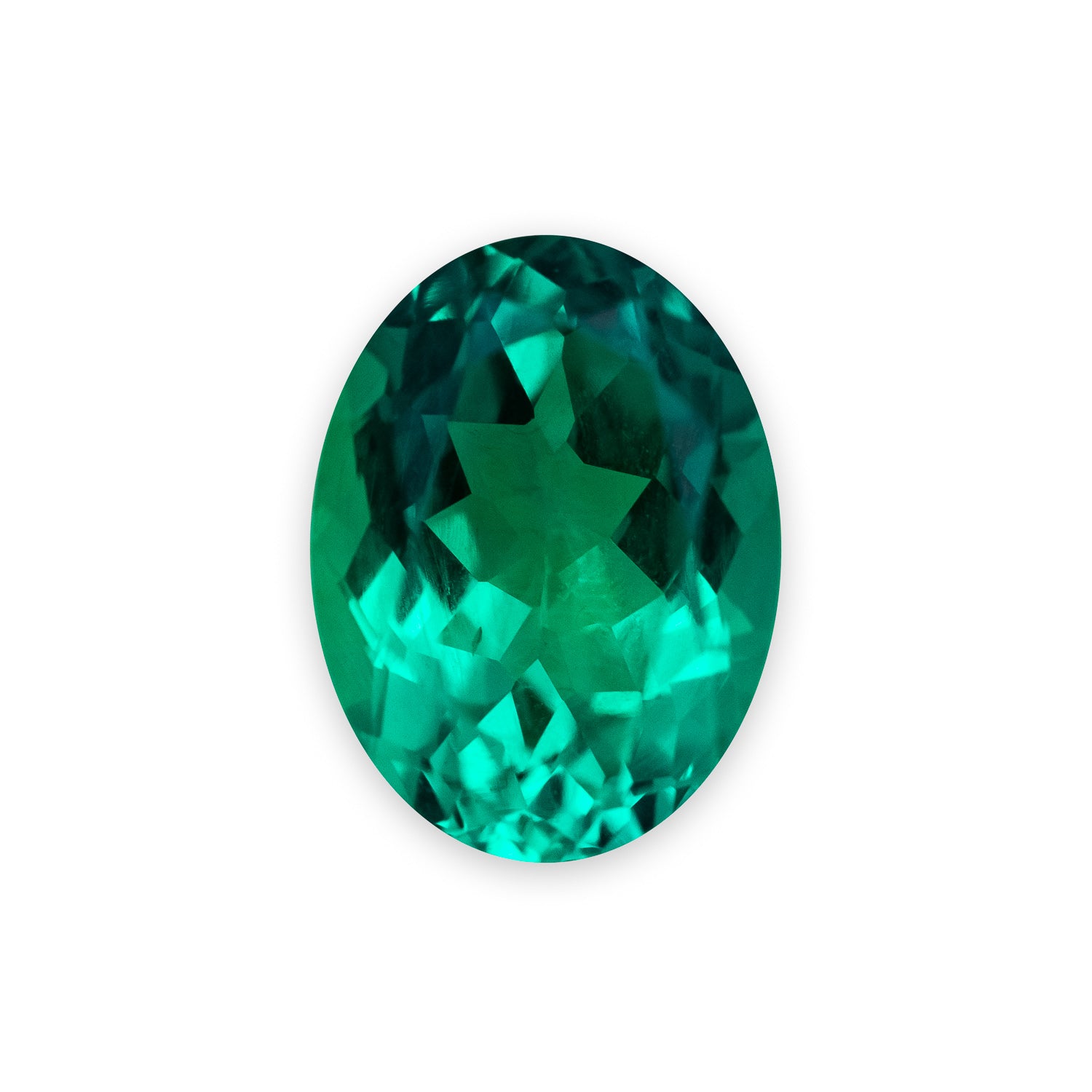 Oval Cut Light Lab-Grown Emerald
