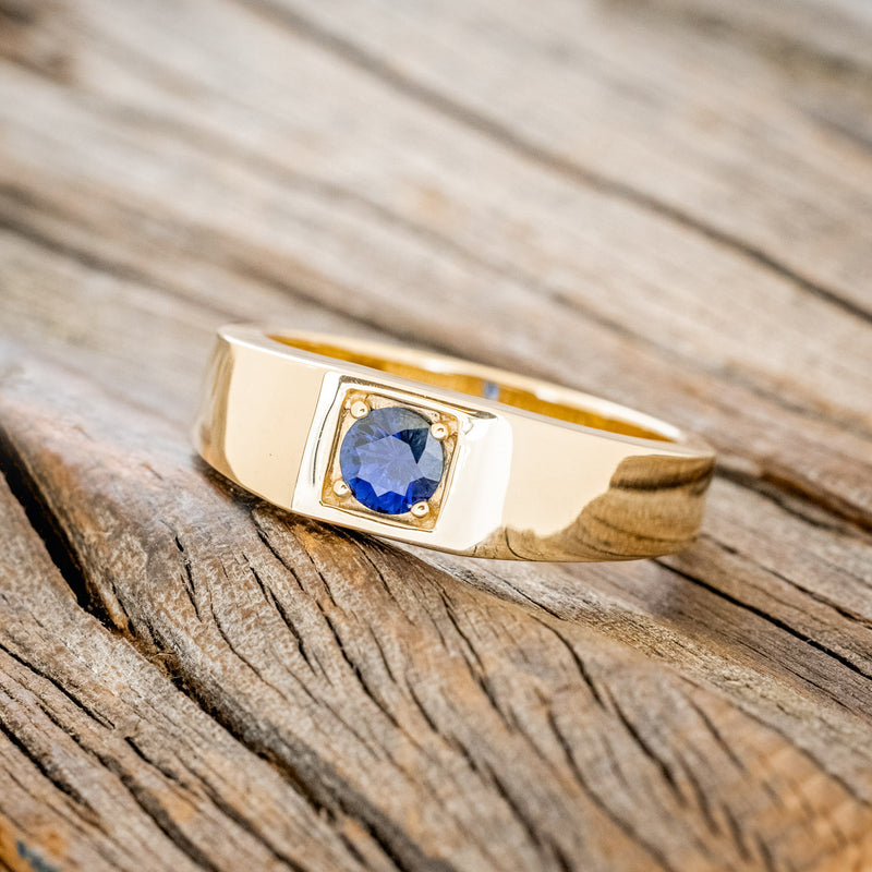 MEN'S BLUE SAPPHIRE ENGAGEMENT RING-2