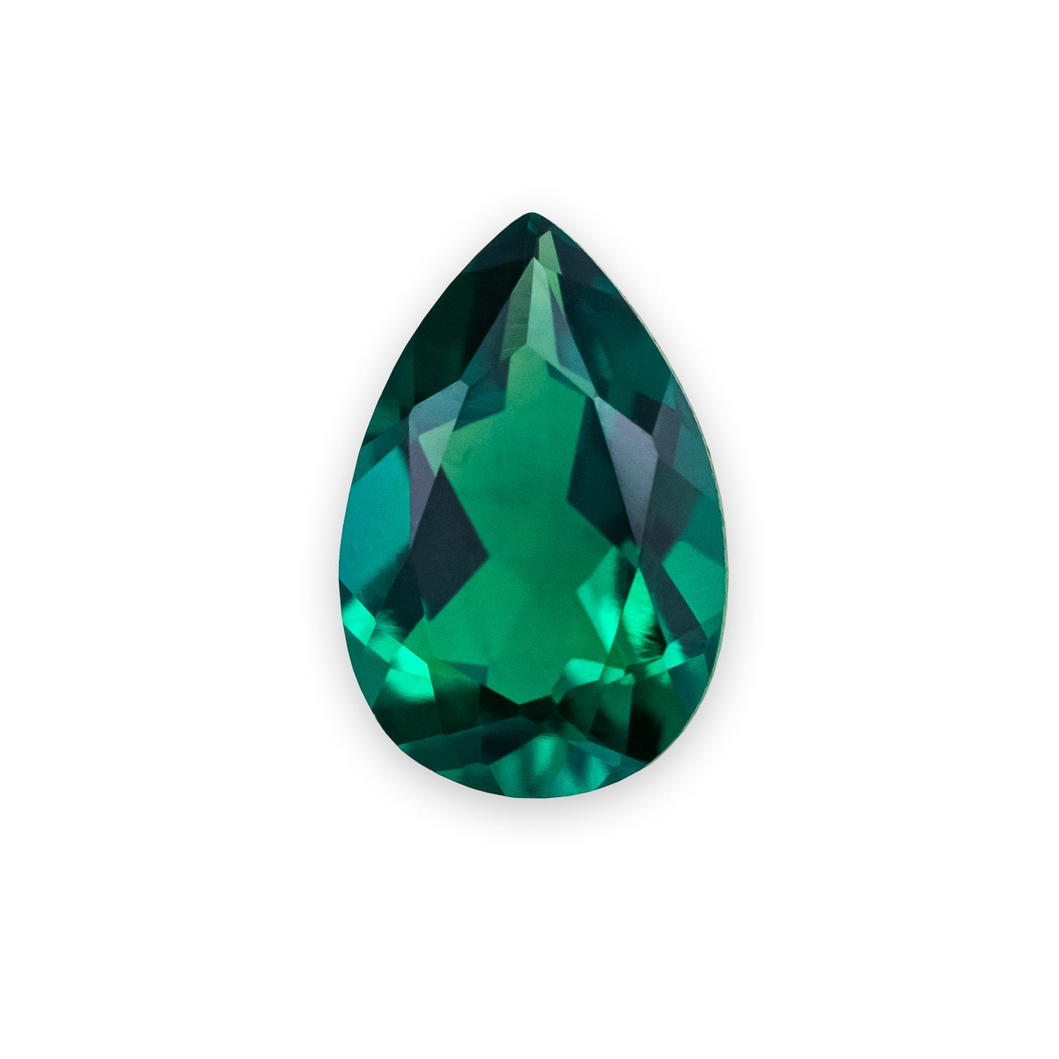 Pear Cut Dark Lab-Grown Emerald