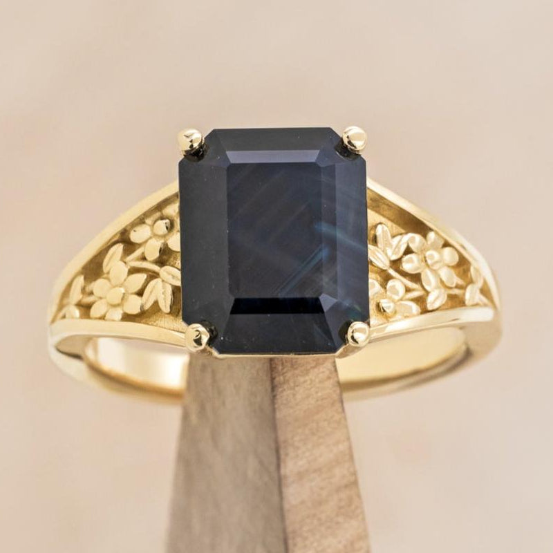 "ALARA" - FLOWER FILIGREE ACCENTED STYLE ENGAGEMENT RING - MOUNTING ONLY - SELECT YOUR OWN STONE-Staghead Designs