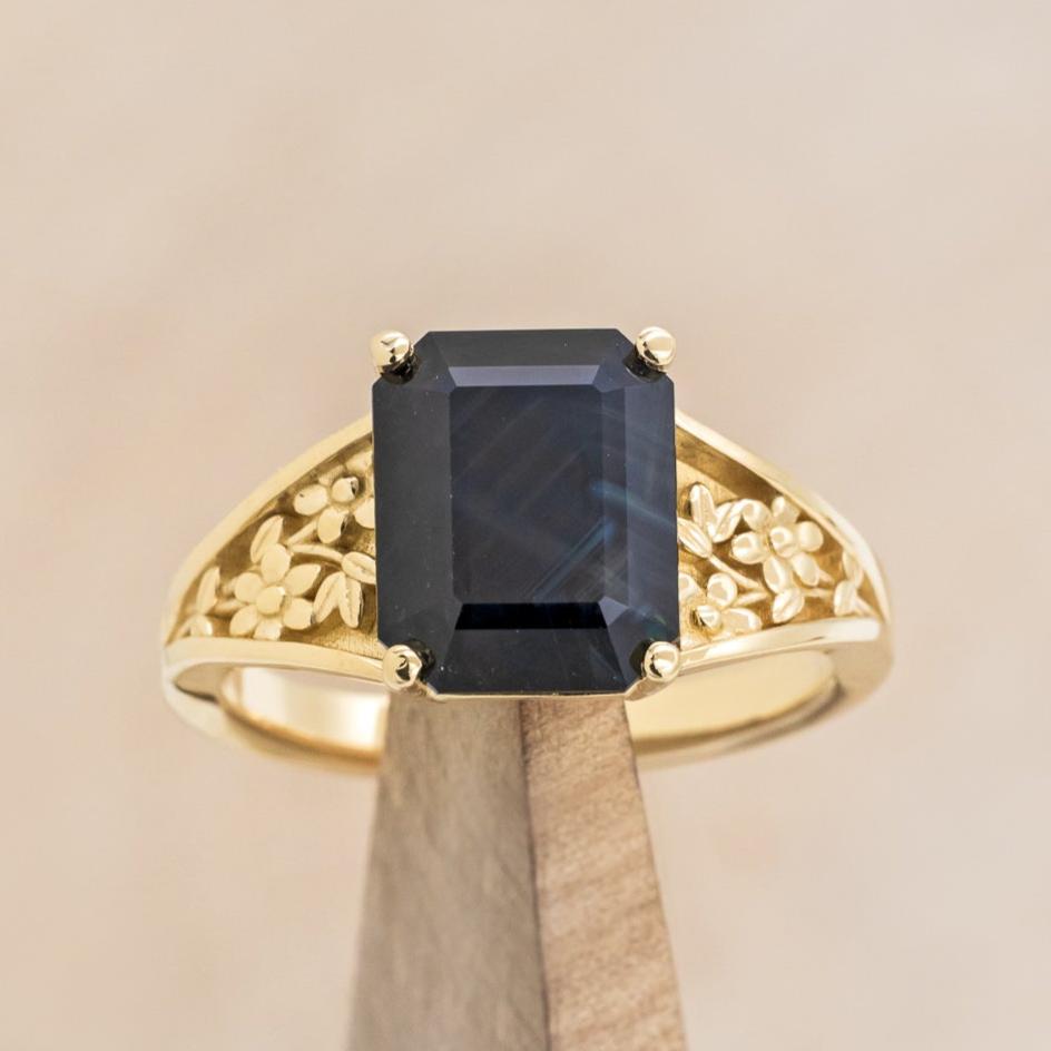 "ALARA" - FLOWER FILIGREE ACCENTED STYLE ENGAGEMENT RING - MOUNTING ONLY - SELECT YOUR OWN STONE-Staghead Designs