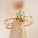 "ANASTASIA" - OVAL TURQUOISE ENGAGEMENT RING WITH DIAMOND ACCENTS-1