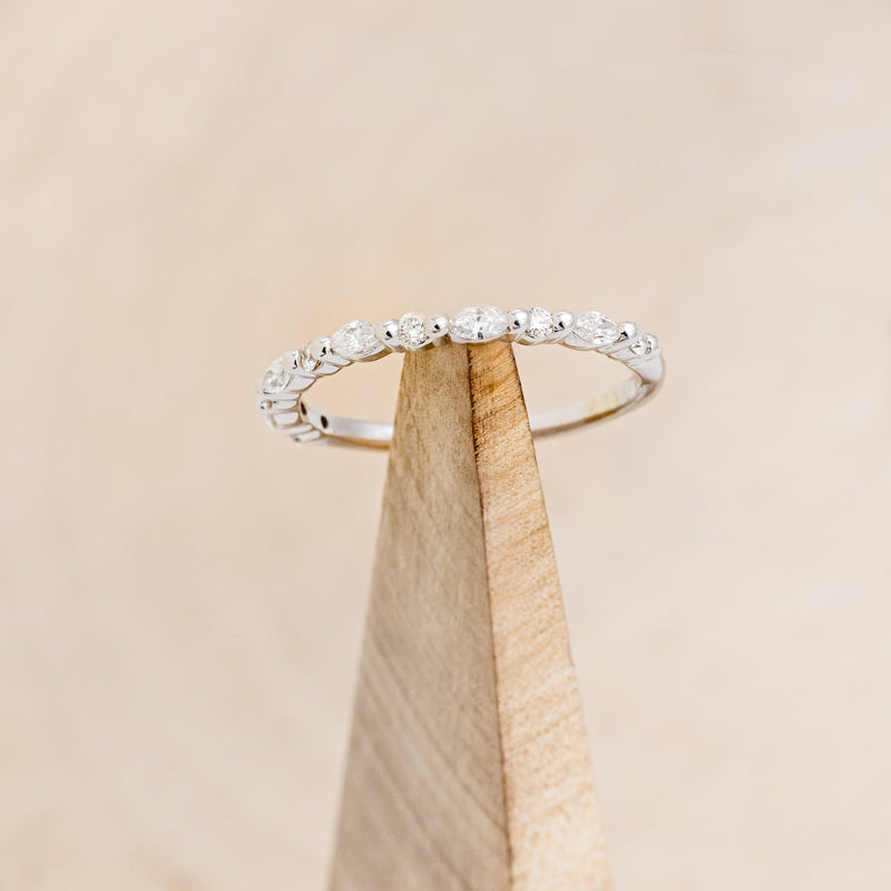 ANNIVERSARY BAND WITH MARQUISE & ROUND DIAMOND ACCENTS-1