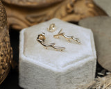 "ARTEMIS" - BRANCH STYLE EAR CLIMBERS IN 14K GOLD-Staghead Designs