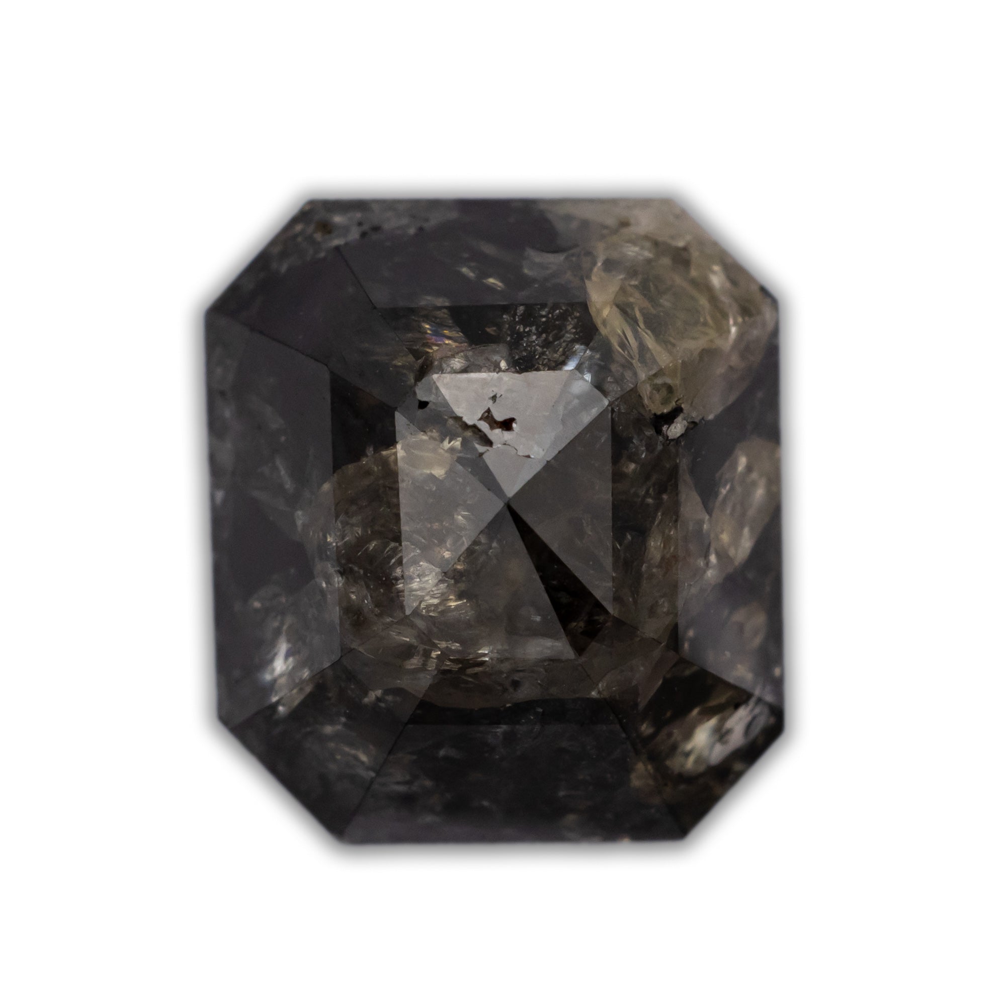 4.12ct 9.75x8.65x5.05mm DOUBLE CUT ASSCHER SALT & PEPPER DIAMOND-Staghead Designs