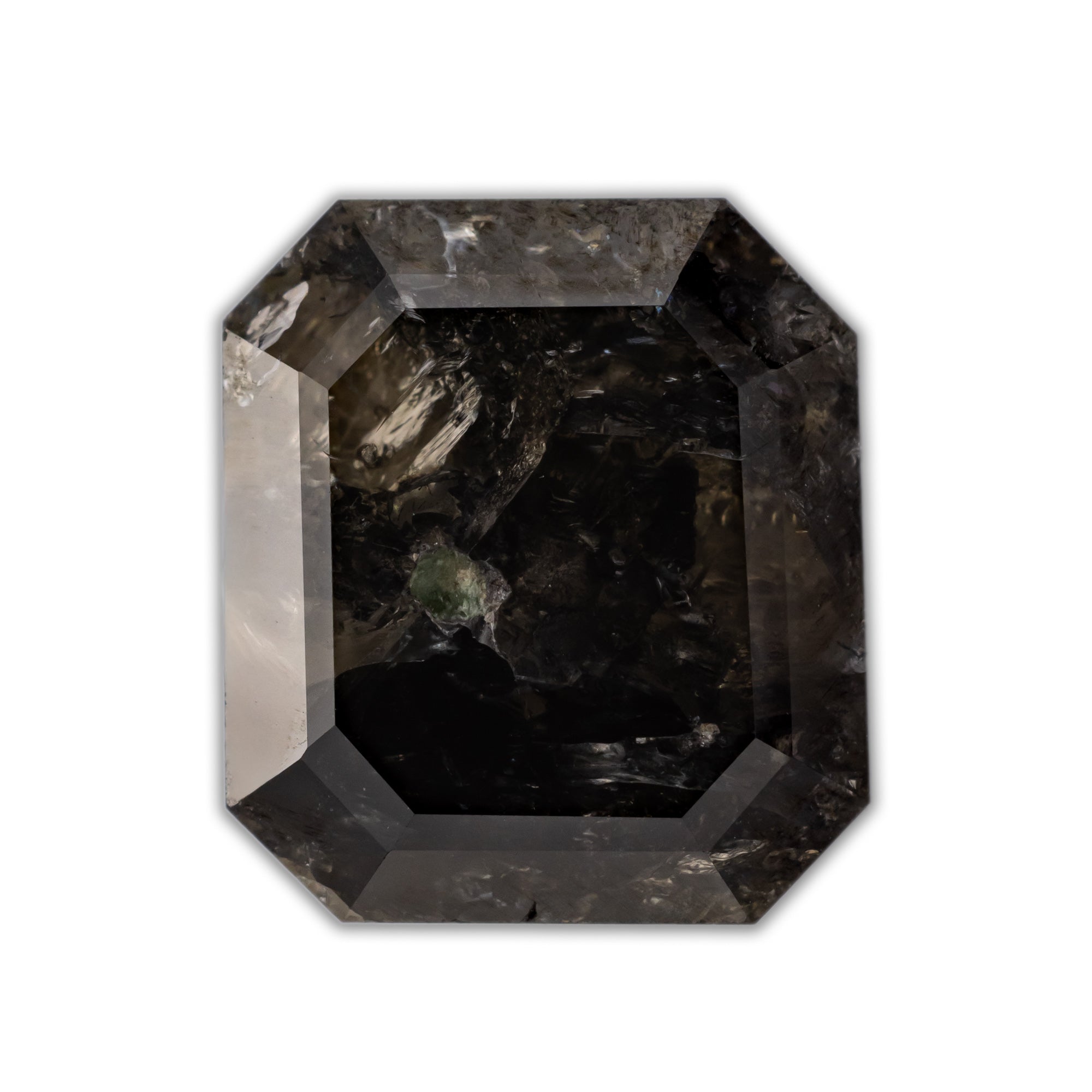 4.12ct 9.75x8.65x5.05mm DOUBLE CUT ASSCHER SALT & PEPPER DIAMOND-Staghead Designs