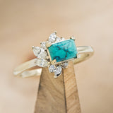 "AURAE" - EMERALD CUT TURQUOISE ENGAGEMENT RING WITH DIAMOND ACCENTS-1