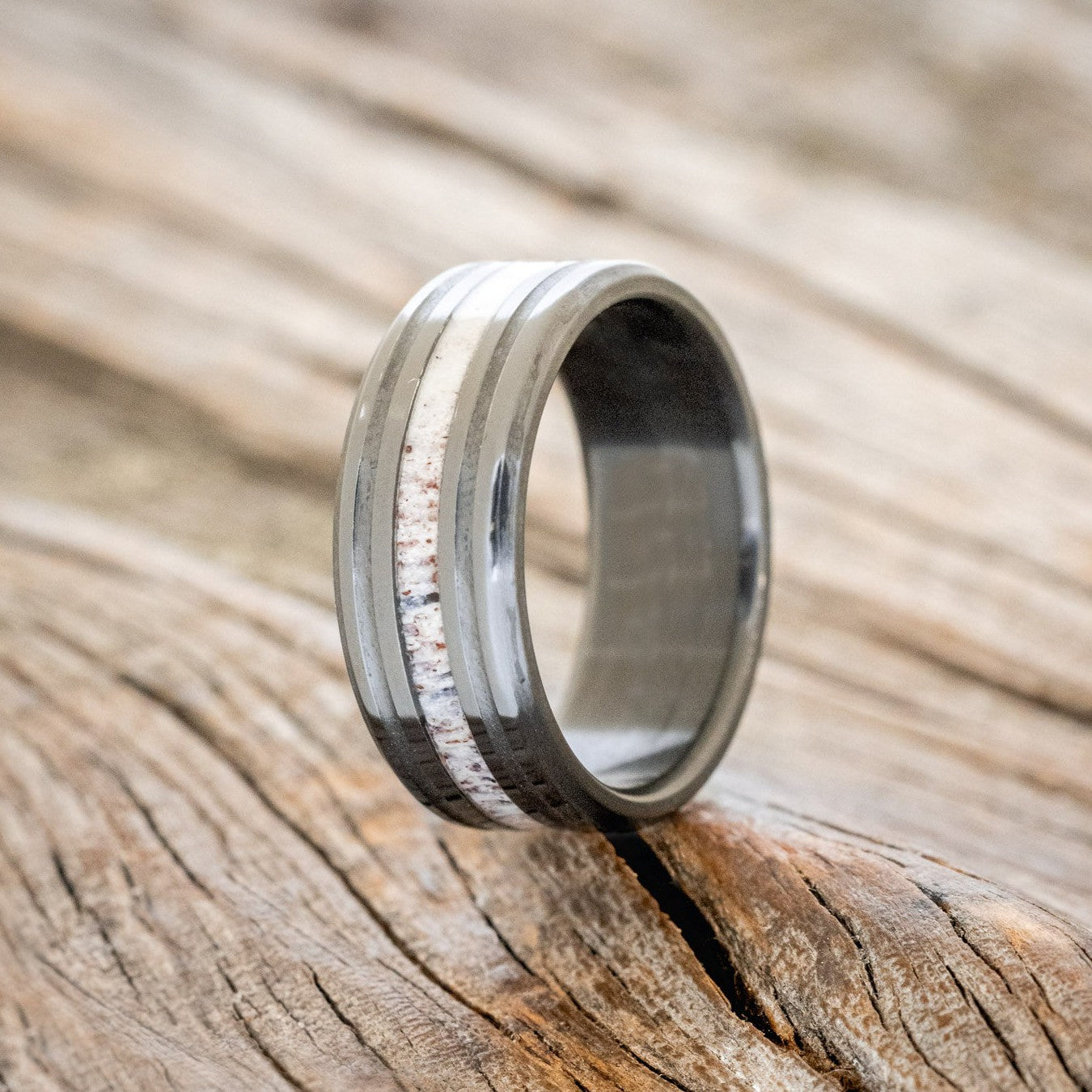 "AUSTIN" - ANTLER WEDDING RING-1