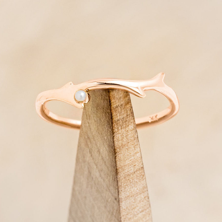 "ARTEMIS" STACKER - ANTLER-STYLE STACKING BAND WITH A BIRTHSTONE ACCENT-Staghead Designs