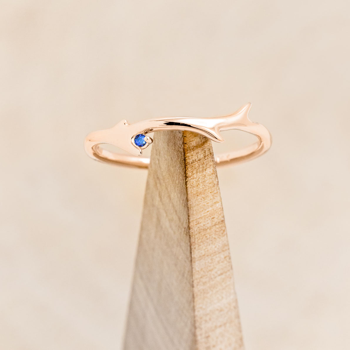 "ARTEMIS" STACKER - ANTLER-STYLE STACKING BAND WITH A BIRTHSTONE ACCENT-Staghead Designs