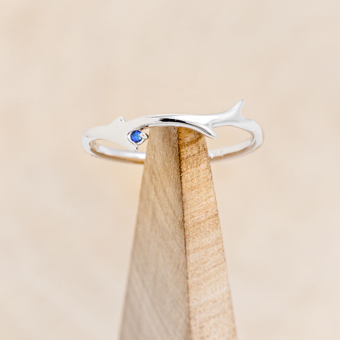 "ARTEMIS" STACKER - ANTLER-STYLE STACKING BAND WITH A BIRTHSTONE ACCENT-Staghead Designs