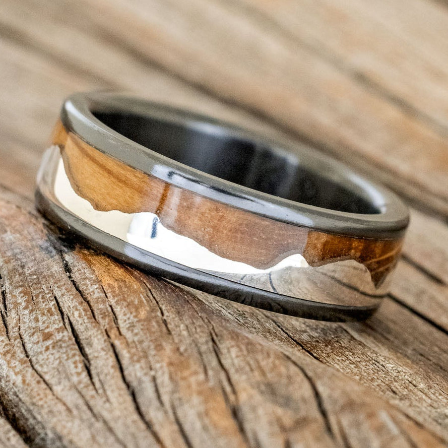"HELIOS" - SILVER MOUNTAIN RANGE WEDDING BAND-Staghead Designs