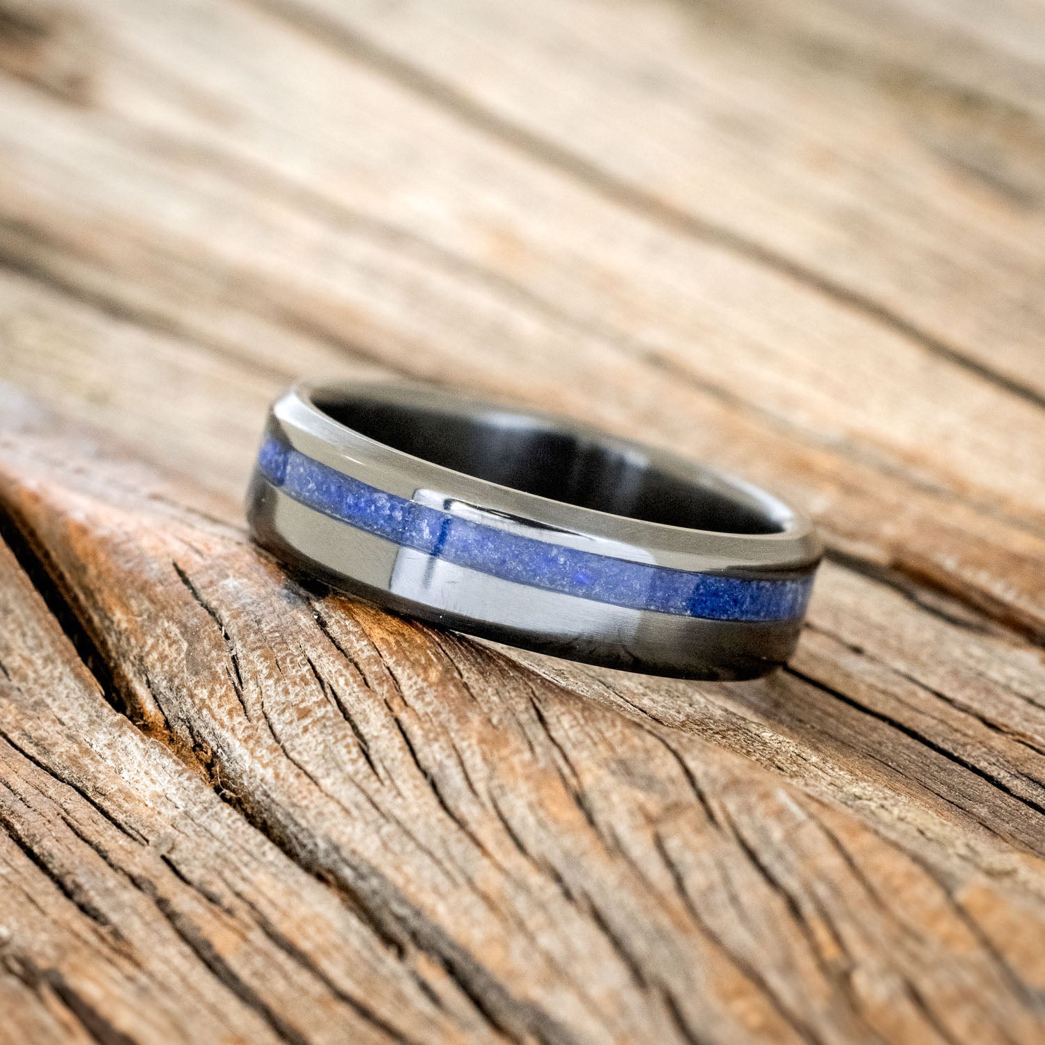 "VERTIGO" - LAPIS LAZULI WEDDING BAND-5