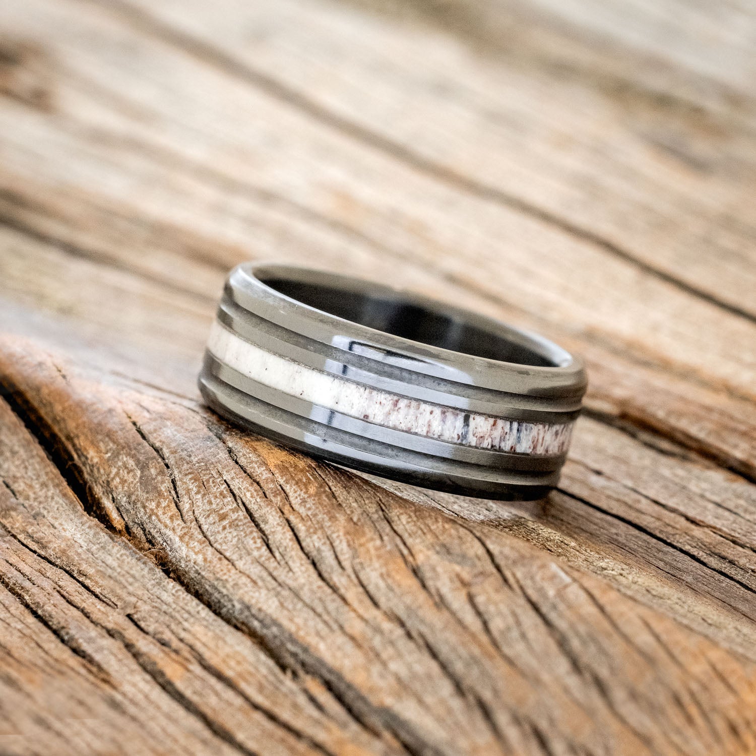 "AUSTIN" - ANTLER WEDDING RING-2