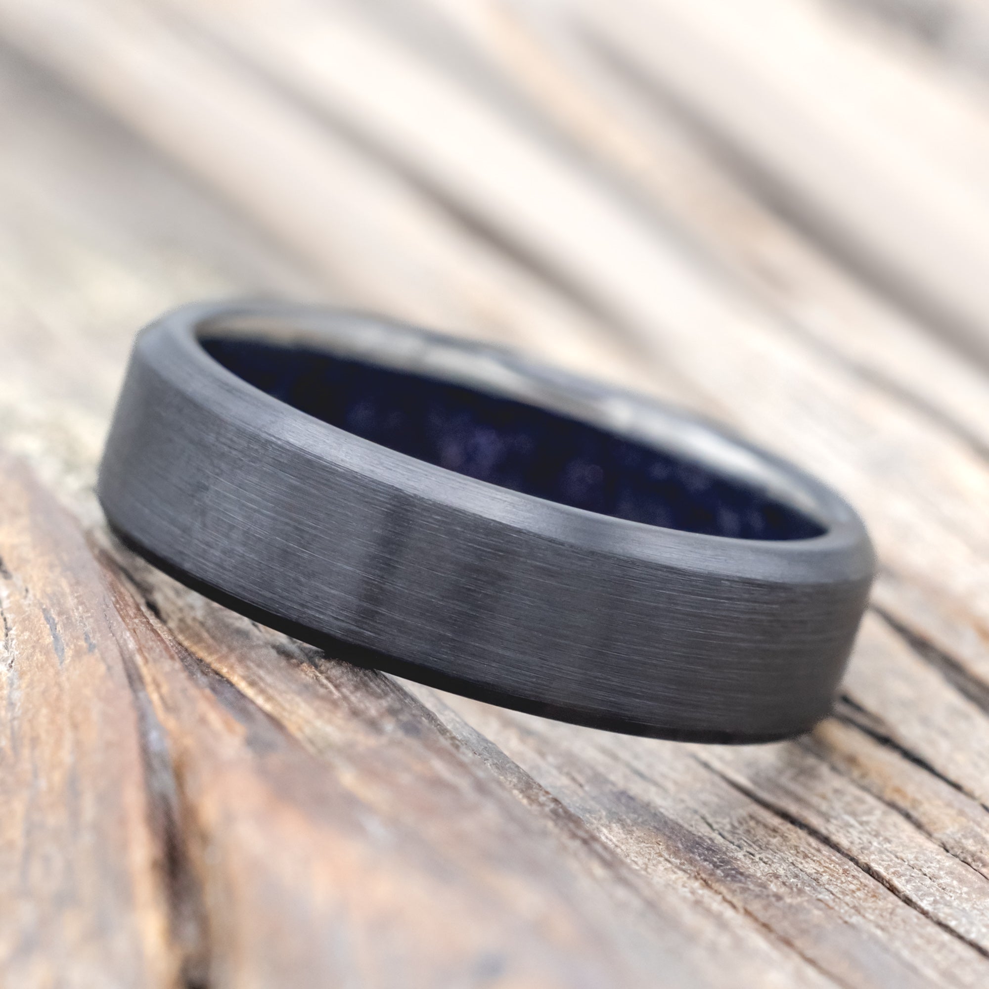 BLUE GOLDSTONE CHANNEL LINED RING-Staghead Designs