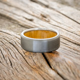 SPALTED MAPLE LINED WEDDING BAND WITH A BRUSHED FINISH-11