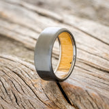 SPALTED MAPLE LINED WEDDING BAND WITH A BRUSHED FINISH-9