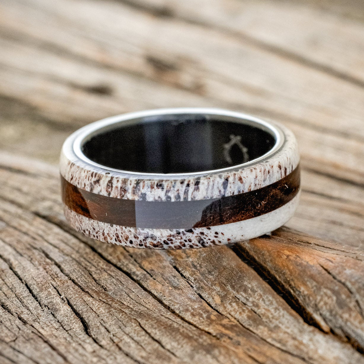 "CANYON" - ANTLER & IRONWOOD WEDDING RING-6