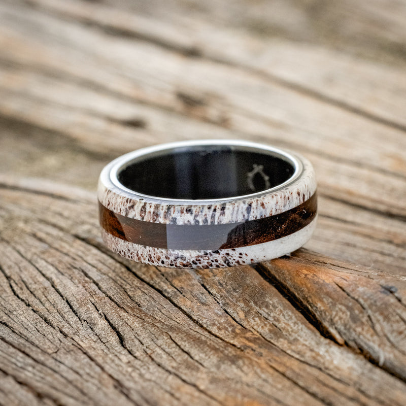 "CANYON" - ANTLER & IRONWOOD WEDDING BAND - READY TO SHIP-6