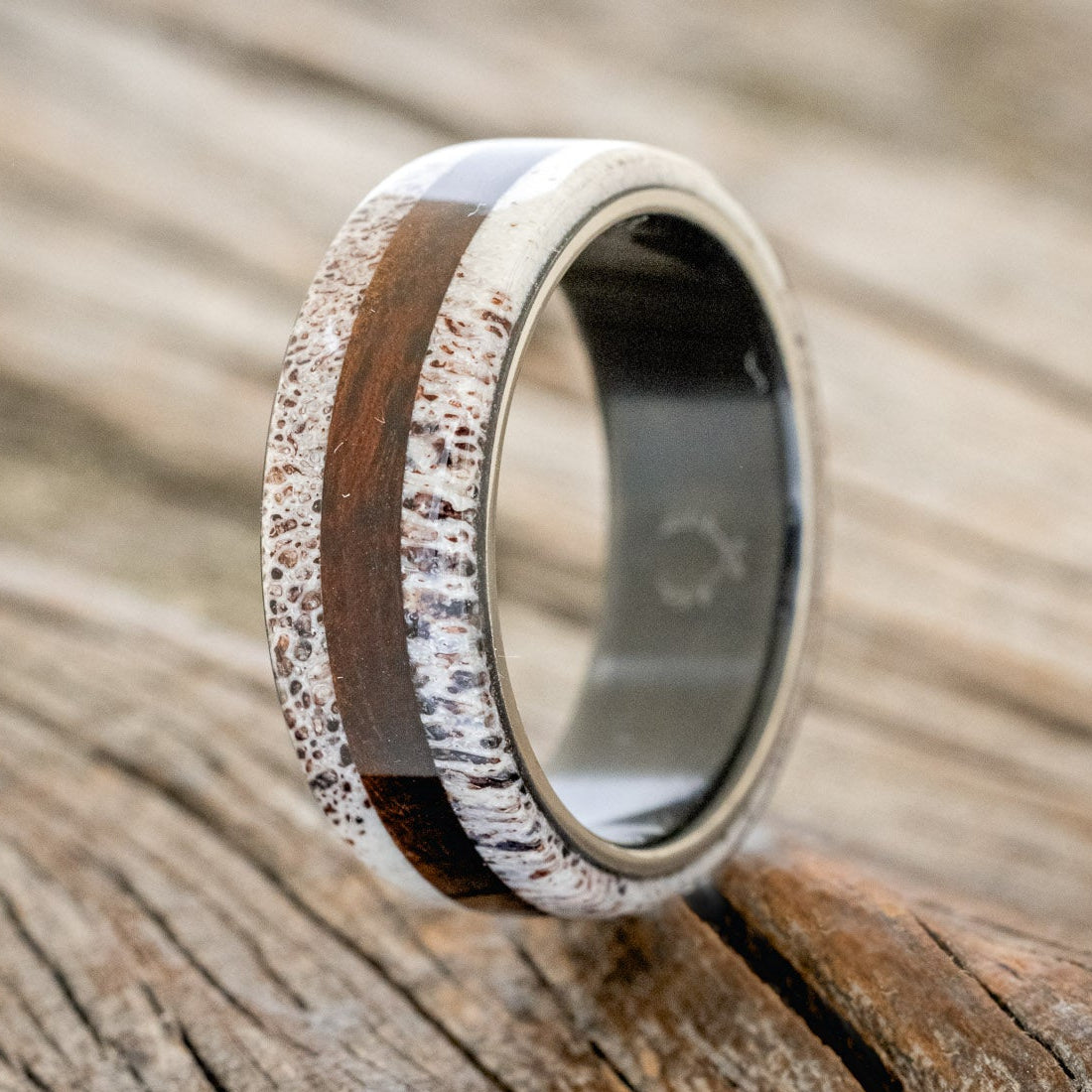 "CANYON" - ANTLER & IRONWOOD WEDDING RING-4