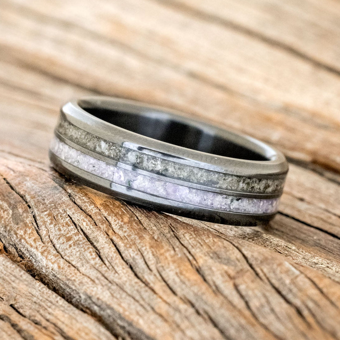 "COSMO" - CHAROITE & MOONSTONE WEDDING RING-5