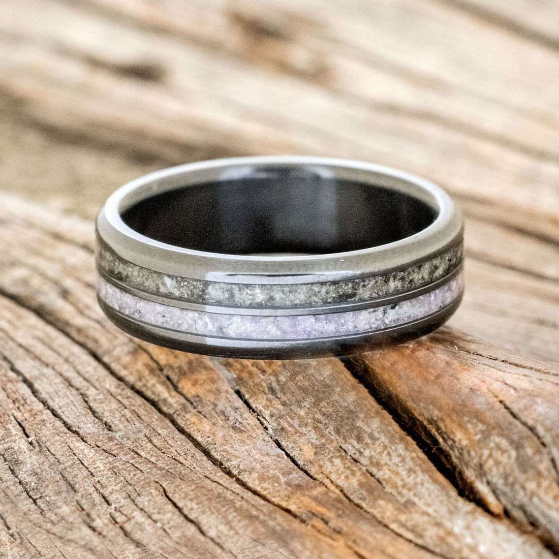 "COSMO" - CHAROITE & MOONSTONE WEDDING RING-6