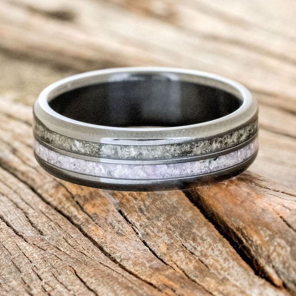 "COSMO" - CHAROITE & MOONSTONE WEDDING RING-6