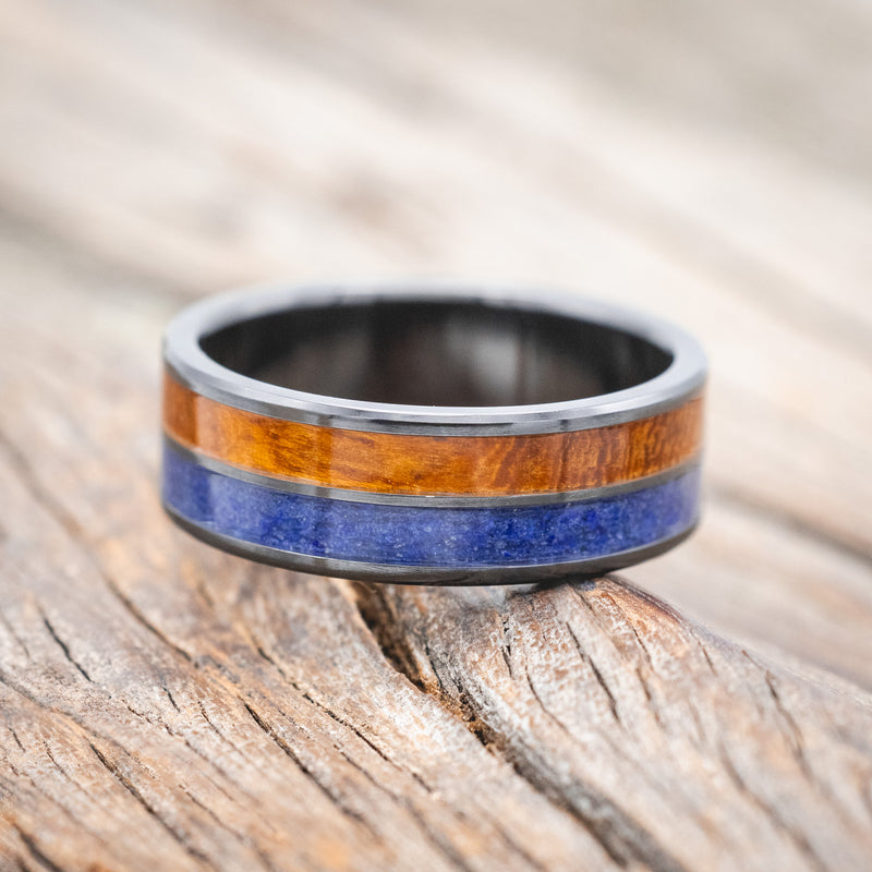 "DYAD" - IRONWOOD & LAPIS LAZULI WEDDING BAND