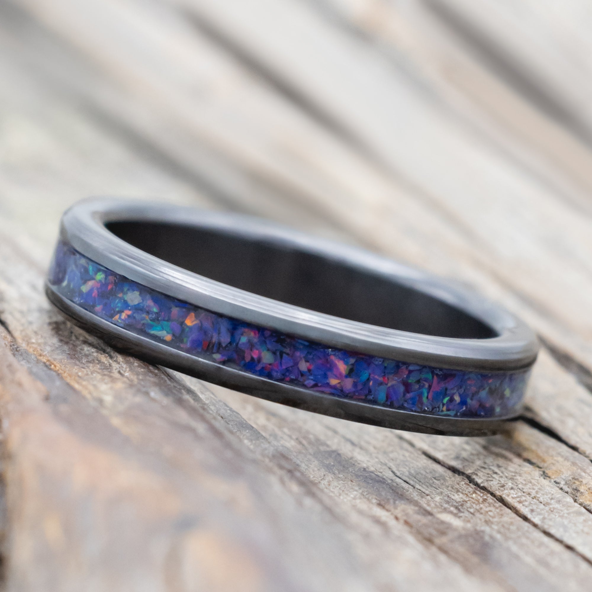 "ETERNA" - STARBURST OPAL STACKING BAND-Staghead Designs