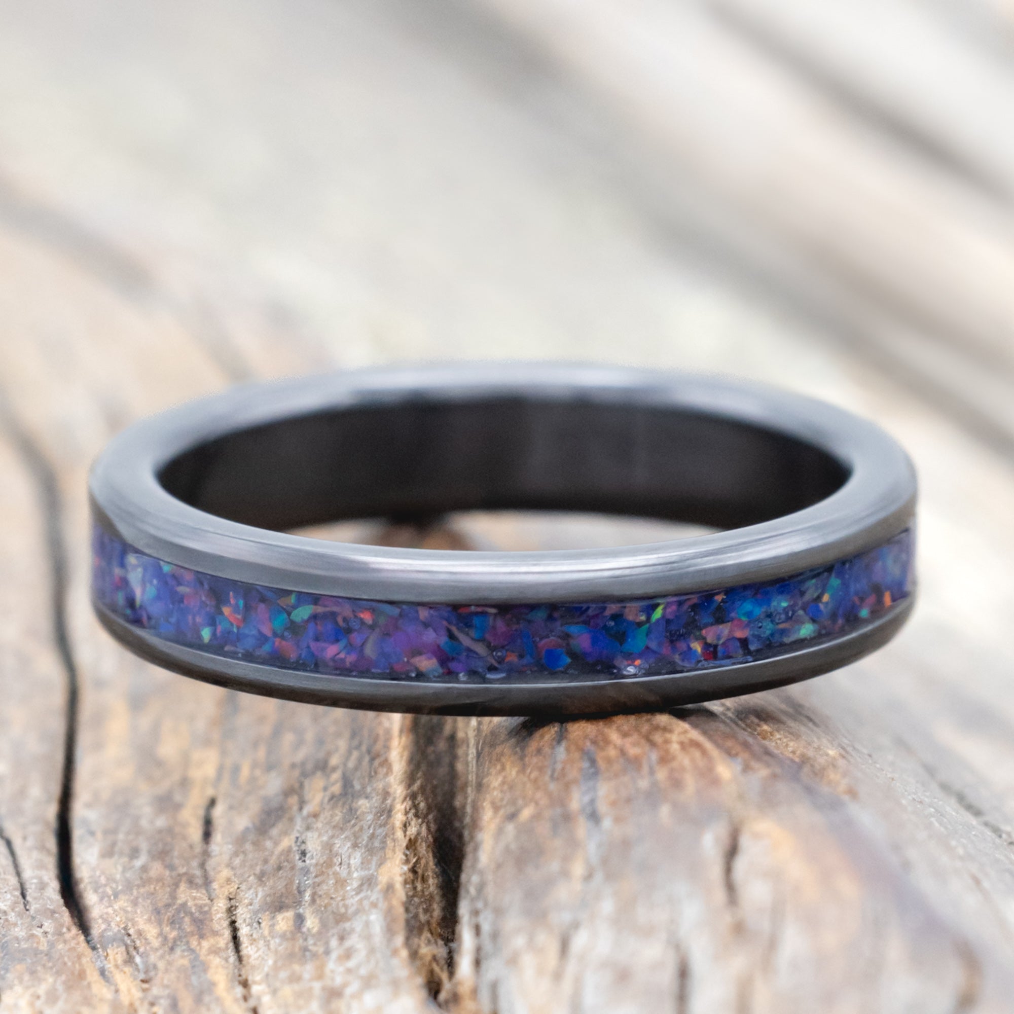 "ETERNA" - STARBURST OPAL STACKING BAND-Staghead Designs