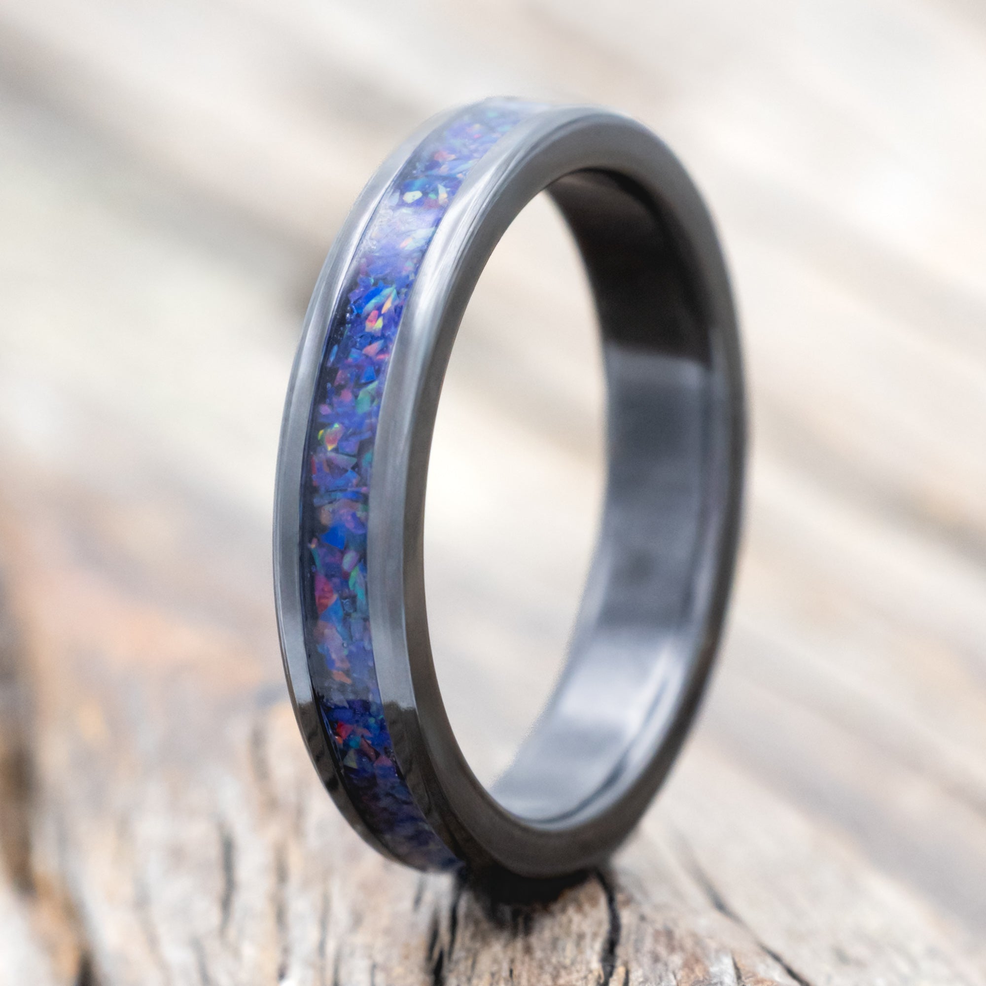 "ETERNA" - STARBURST OPAL STACKING BAND-Staghead Designs