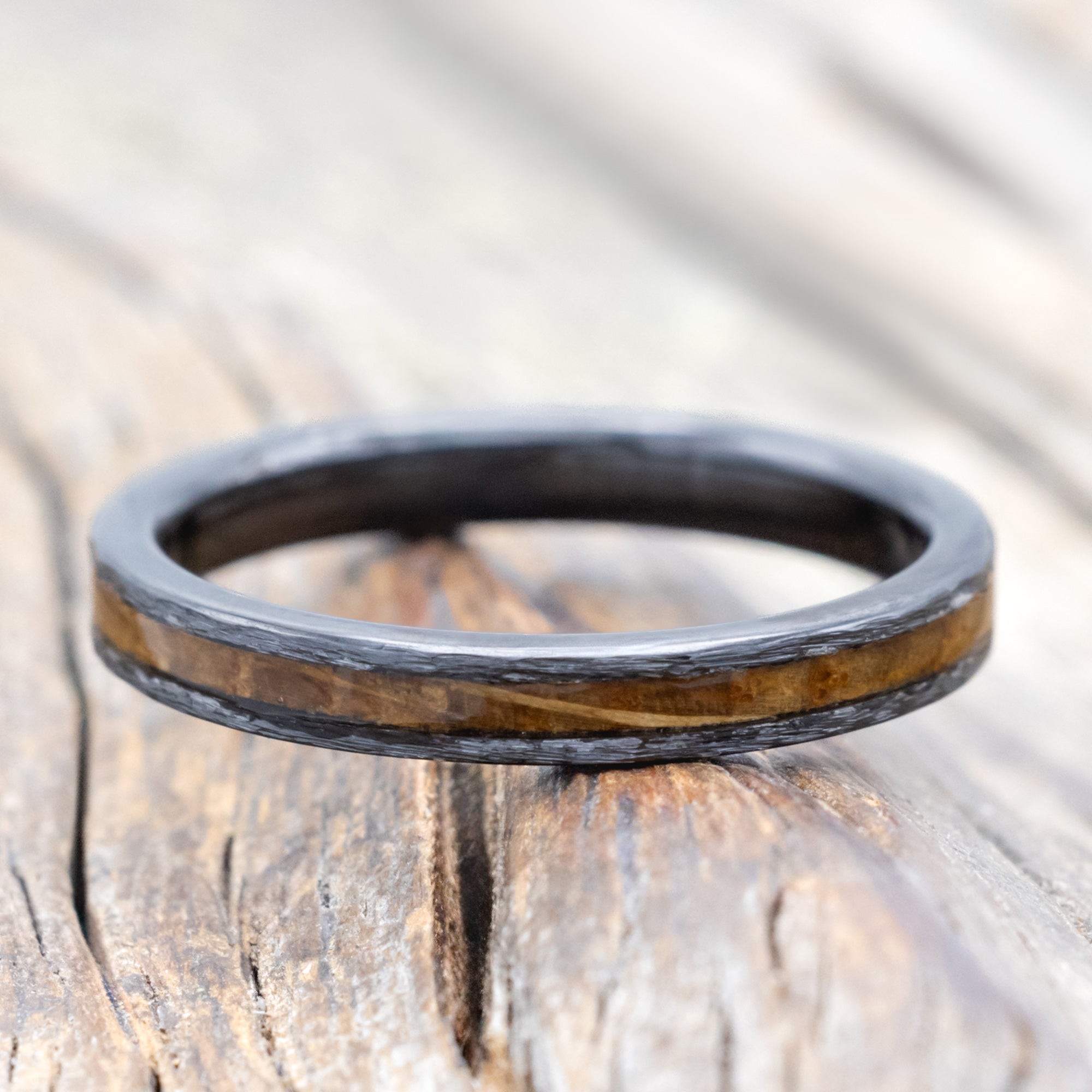 "ETERNA" - WHISKEY BARREL OAK STACKING BAND-Staghead Designs