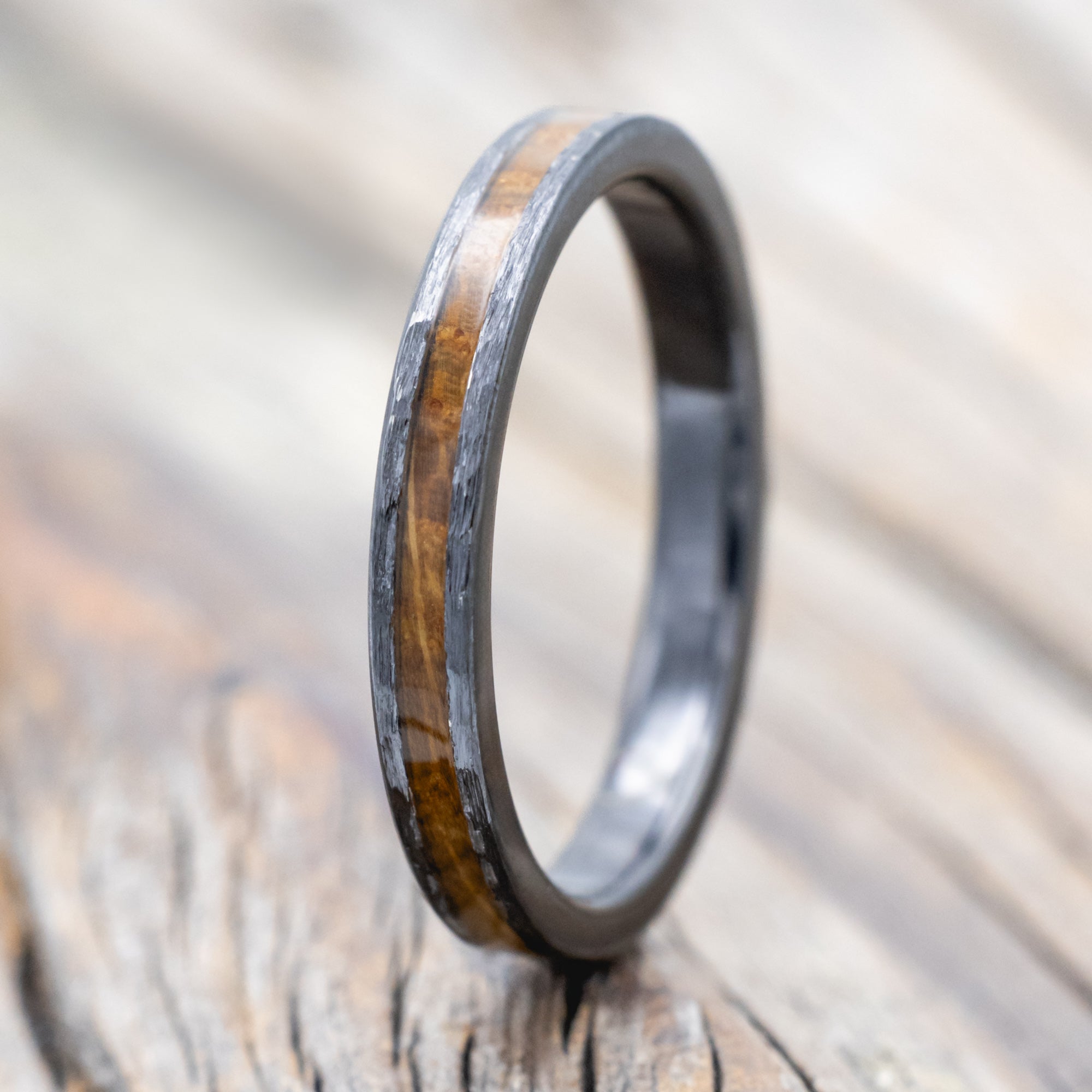 "ETERNA" - WHISKEY BARREL OAK STACKING BAND-Staghead Designs