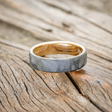 FACETED BLACK ZIRCONIUM WEDDING RING WITH A 14K GOLD LINING-3