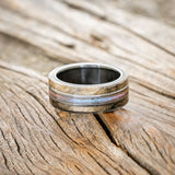 "GLEN" - BUCKEYE BURL WOOD & COSMIC ACRYLIC WEDDING BAND-3