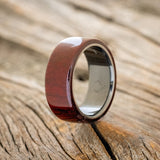 "HAVEN" - RED DYED SPALTED MAPLE WEDDING BAND
