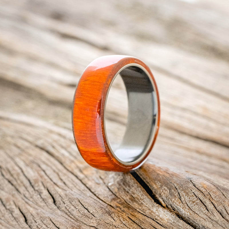 "HAVEN" - ORANGE DYED SPALTED MAPLE WEDDING BAND - READY TO SHIP