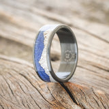 "HELIOS" - ANTLER & LAPIS LAZULI WEDDING BAND-2