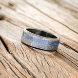 "VERTIGO" - HAMMERED LAPIS LAZULI WEDDING BAND-5