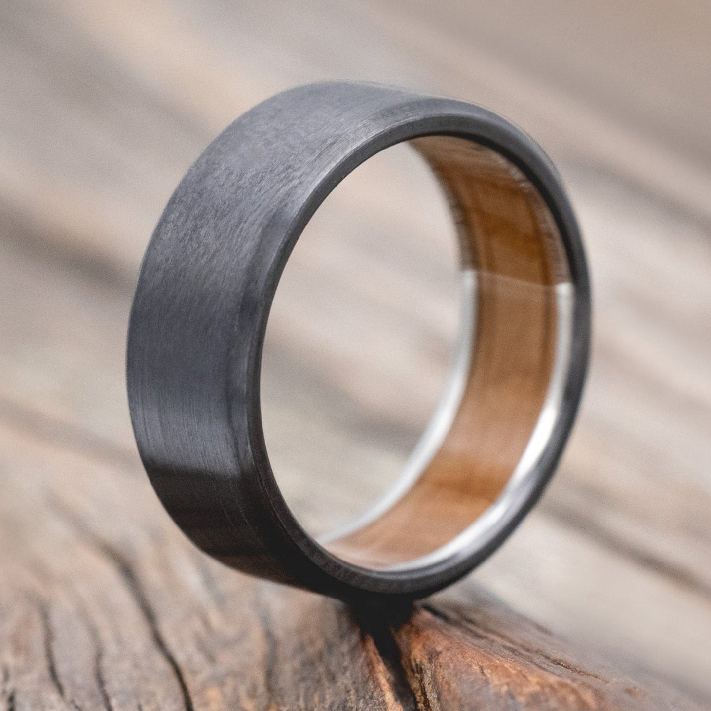 LINED WEDDING BAND WITH A CUSTOM FINISH-Staghead Designs