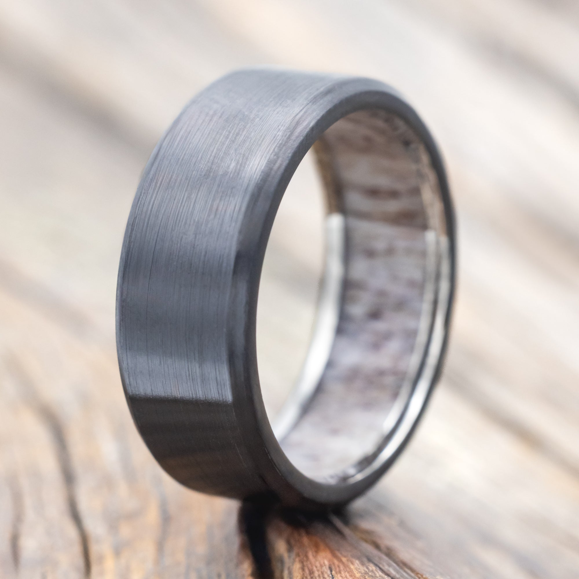 LINED WEDDING BAND WITH A CUSTOM FINISH-Staghead Designs
