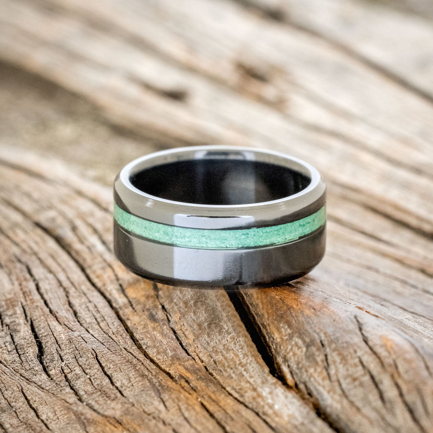 "VERTIGO" - MATCHING SET OF MALACHITE WEDDING BANDS-11
