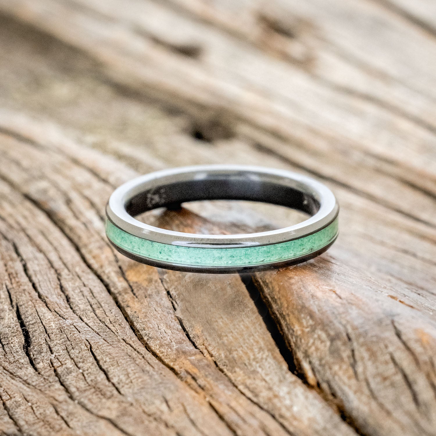 "VERTIGO" - MATCHING SET OF MALACHITE WEDDING BANDS-13