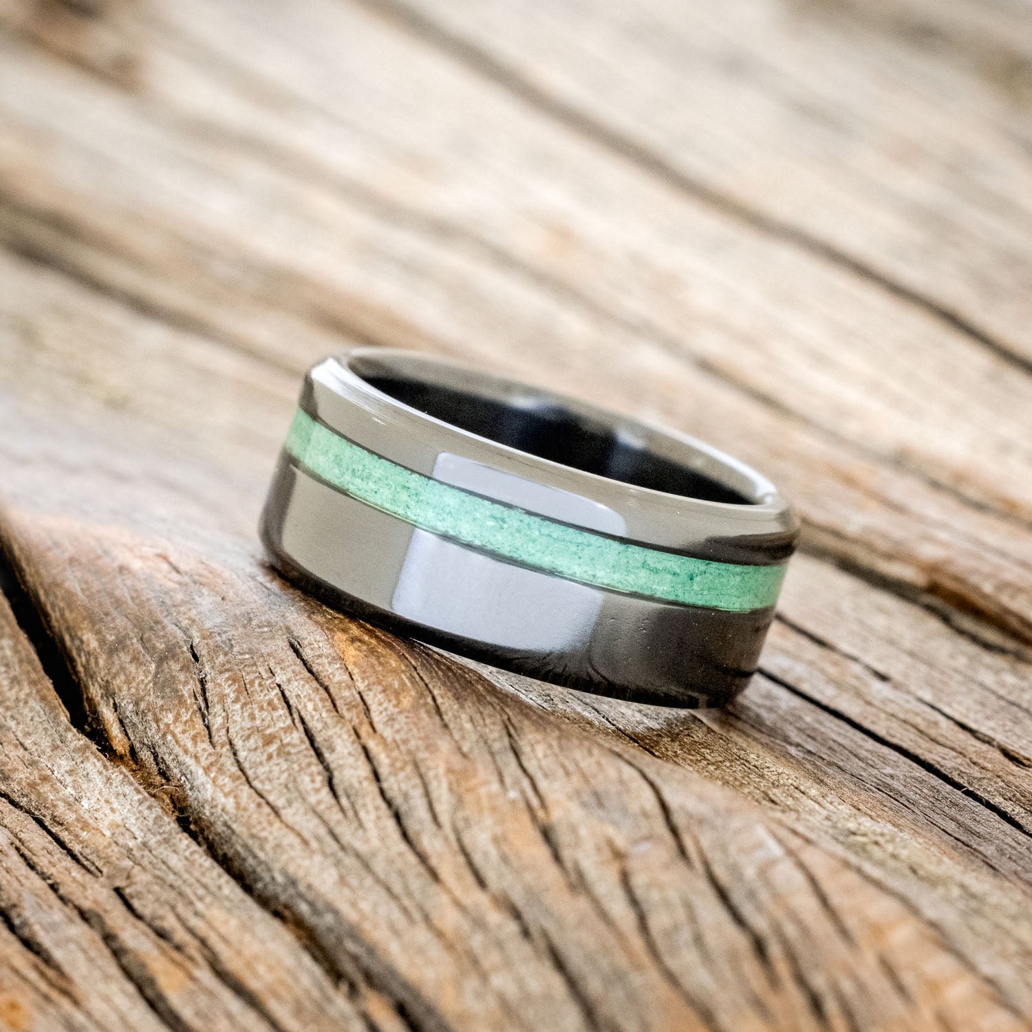 "VERTIGO" - MATCHING SET OF MALACHITE WEDDING BANDS-10