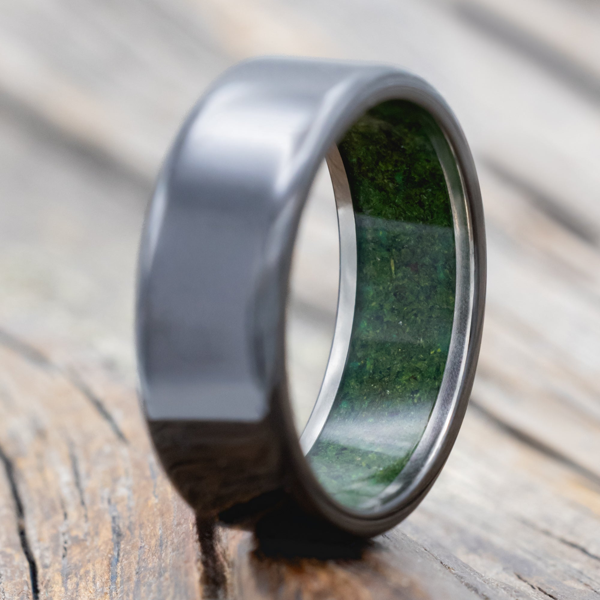 MOSS LINED WEDDING BAND-Staghead Designs