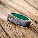 MOUNTAIN ENGRAVED WEDDING BAND WITH LINING-Staghead Designs