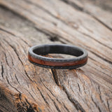 "PERENNA" - REDWOOD STACKING BAND WITH A HAMMERED FINISH-Staghead Designs