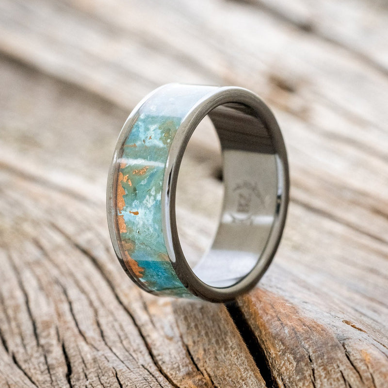 "RAINIER" - SINGLE CHANNEL INLAY WEDDING BAND-Staghead Designs